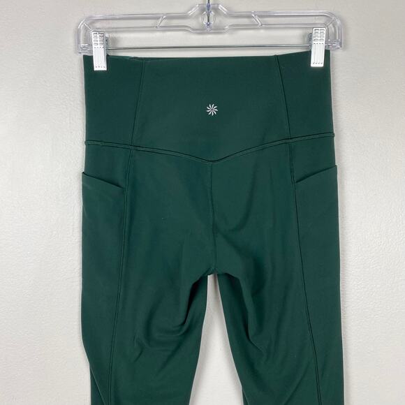 Athleta Salutation Stash‎ Pocket Serene 7/8 Tight Green Leggings High Rise Small - Picture 6 of 10